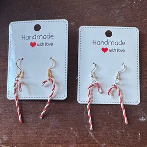 Candy Cane Handcrafted Earrings